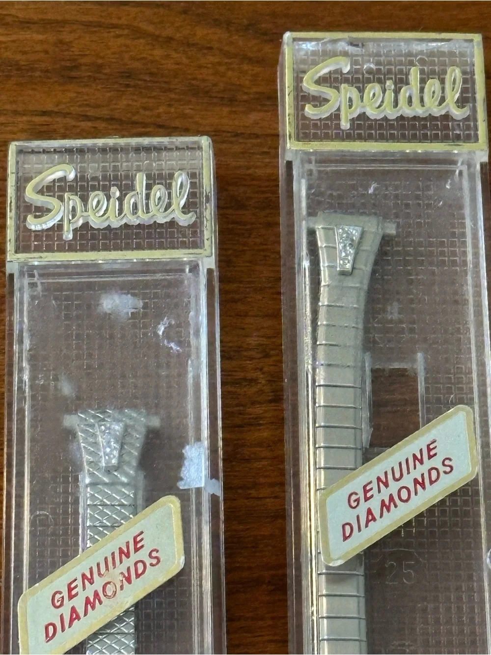 Vintage Speidel Twist-O-Flex Genuine Diamond Watch Bands NOS Lot of 2